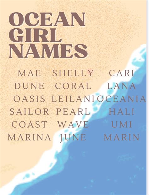 49 Beachy Ocean Names For Girls With Meanings Artofit