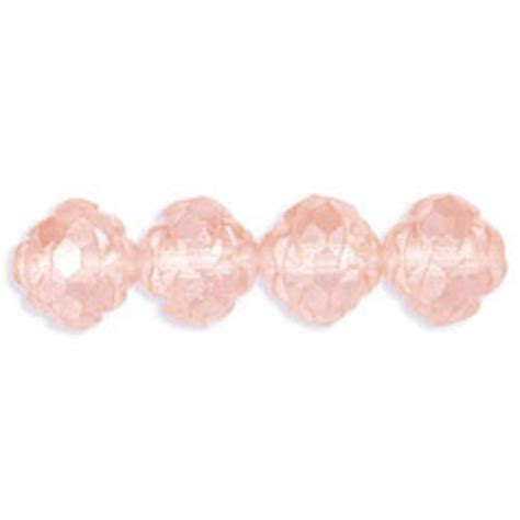 Czech Glass Rosebud Firepolish Beads Luster Rosaline 8x7mm