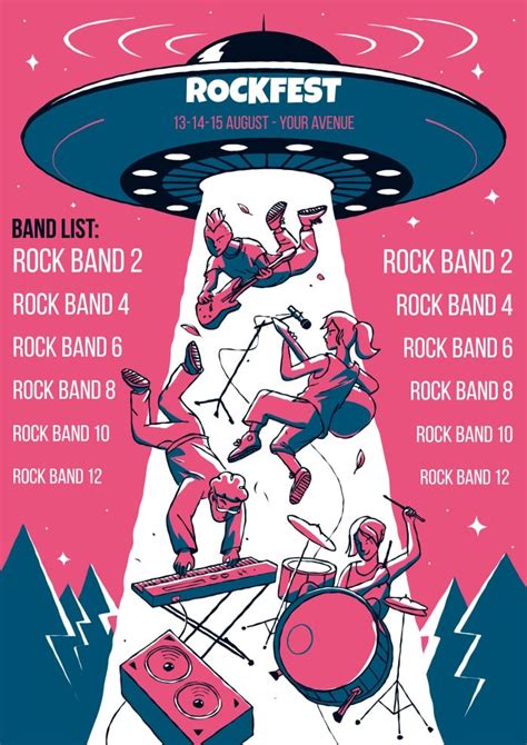 Edit free Hand-drawn Cool Rock Fest Poster template