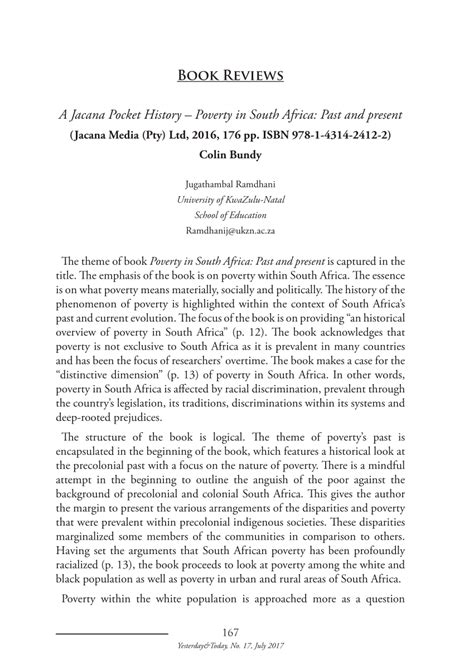 Pdf A Jacana Pocket History Poverty In South Africa Past And Present