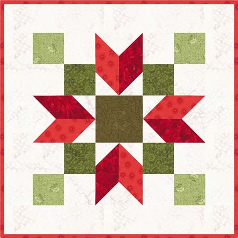 Christmas Poinsettia 11 Quilt Block Pattern Pdf Etsy Barn Quilt Patterns Quilt Block