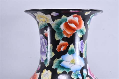 M56R07 China Porzellan Bodenvase Mit Blumen Handbemalt EBay