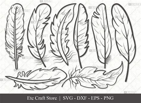 Feather Outline SVG Cut File | Boho Feathers Svg | Feathers Svg ...