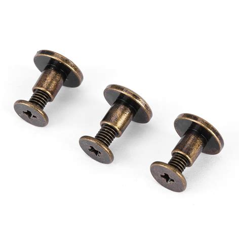 Tebru Brass Rivets, Leather Cap Rivet,20pcs Flat Head Copper Brass ...