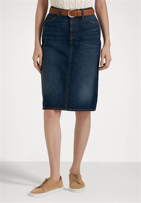 Lauren Ralph Lauren Daniela Knee Pencil Denim Skirt Noam Washblue