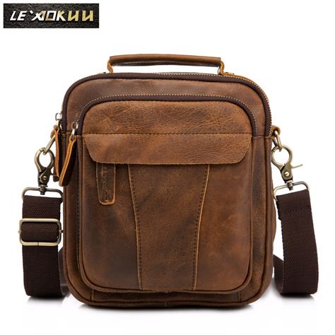 Qualidade De Couro Masculino Design Casual Ombro Mensageiro Bolsa De