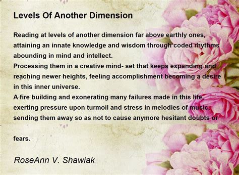 Levels Of Another Dimension By Roseann V Shawiak Levels Of Another