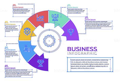 Radial pie chart infographic vector