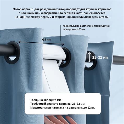 Мотор для раздвижных штор Aqara E1 CM-M01R Rod Version (круглые карнизы ...