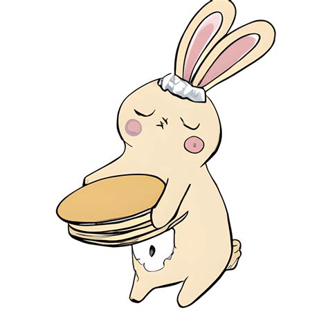 Bunny With A Pancake On Its Head · Creative Fabrica