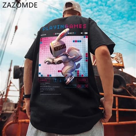 Zazomde Hip Hop Graphic T Shirt Oversized Harajuku Print For Mens