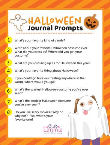 Free Journal Prompts For Kids: Halloween, Fall Themed – Playtime by Eimmie