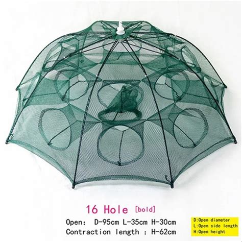 Holes Automatic Fishing Net Shrimp Cage Nylon Foldable Crab Fish