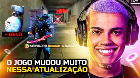 TESTANDO NOVA ATUALIZAÇÃO DO FREE FIRE POUCO GELO NO MAPA YouTube