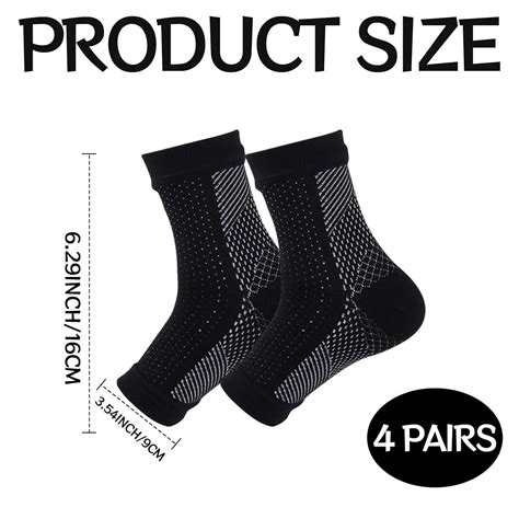 Neuropathy Socks for Men and Women - 4 Pairs, Plantar Fasciitis Relief ...