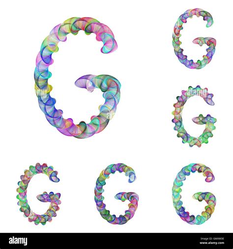 Colorful Ellipse Fractal Font Letter G Stock Vector Image Art Alamy