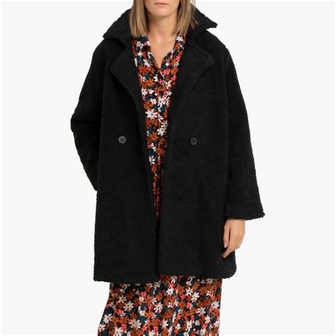 Mid Length Winter Coat With Buttons And Tailored Collar Black Molly