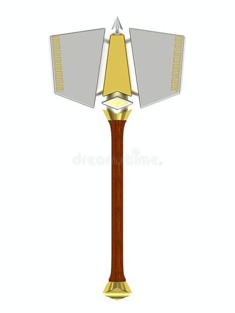 Fantasy Hammer Weapon For Game Or Cards Stock Vector Illustration Of