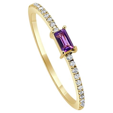 14 Karat Yellow Gold Amethyst Ring For Sale at 1stDibs | 14 karat gold amethyst rings, 14k ...