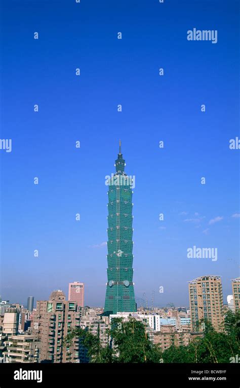 Taiwan Taipeh Skyline Der Stadt Und Taipei 101 Wolkenkratzer 1667