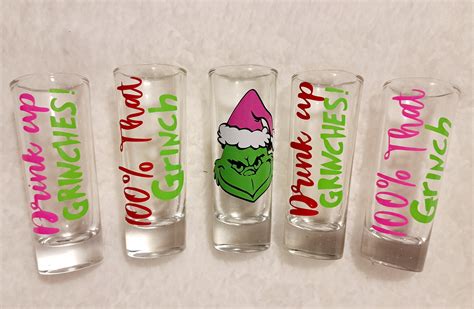 Grinch Shot Glasses Grinch Christmas Shot Glasses Shots Stink