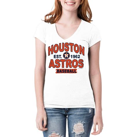 Houston Astros Womens Short Sleeve White Graphic Tee