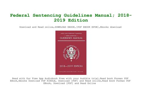 Epub Federal Sentencing Guidelines Manual 2018 2019 Edition By