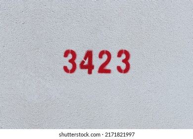 Red Number 3423 On White Wall Stock Photo 2171821997 | Shutterstock