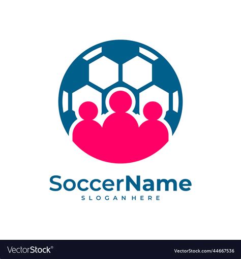 People soccer logo template football design Vector Image