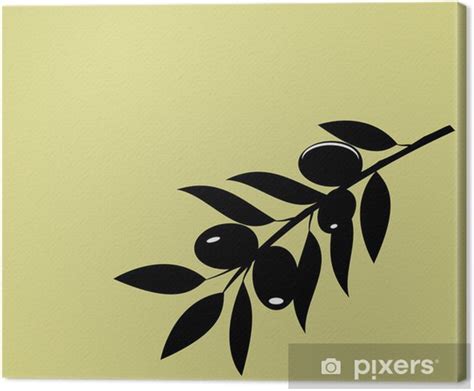 Canvas Print vector olive branch silhouette - PIXERS.US