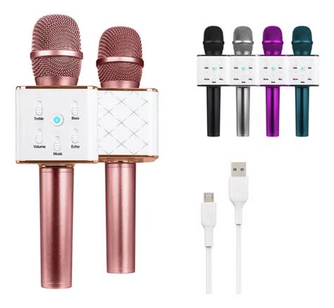 Microfono Karaoke Bluetooth Inalambrico Parlante Recargable Color Rosa