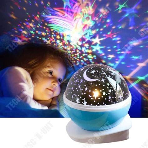 TD Led Veilleuse Enfant Etoile Projection Colorée Rotation Lampe