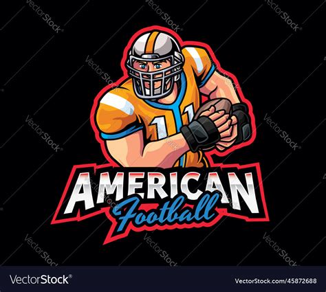 American football mascot logo design Royalty Free Vector