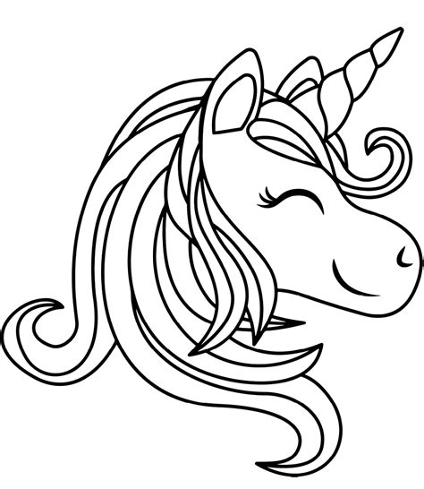 Cabeza De Unicornio Simple Para Colorear Imprimir E Dibujar Porn Sex