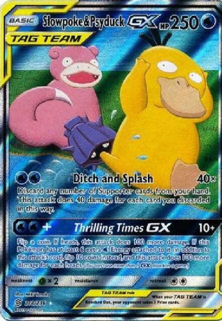 Psyduck Slowpoke Gx Full Art Ultra Rare Near Mint Sun