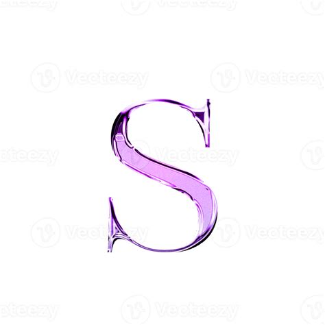 S purple metallic luxury chrome alphabet font 26799130 PNG