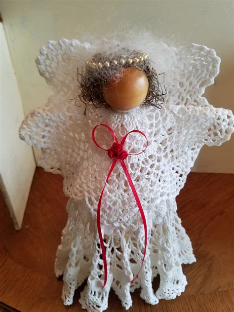 Hand Made Christmas Angel Doily Angel Large Doll | Etsy