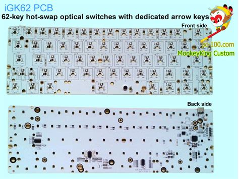 Igk62 62 Key Hotswap Optical Switches Mechanical Keyboard With