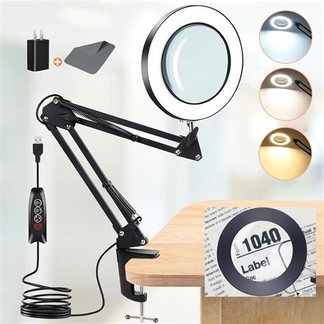 Amazon.com: Baoomalongly 10X Magnifying Glass with Light, Adjustable ...