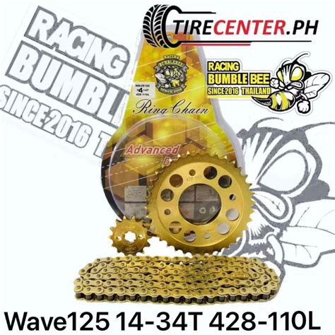 Sprocket Chain Set Gold Racing Bumblebee For Raider Wave Xrm