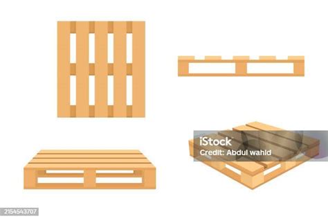 Wood Pallet Icon Set Of Wooden Pallet Vector Icons Isolated On White