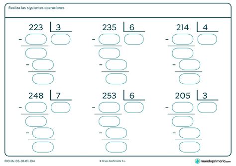 Problemas De Divisiones De Dos Cifras Para Imprimir Fichas De Divisiones Por Dos Cifras En Pdf