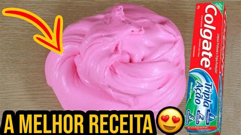 Como Fazer Slime Com Pasta De Dente🔥🔥 Sem Água Boricada Novo Rosa Youtube