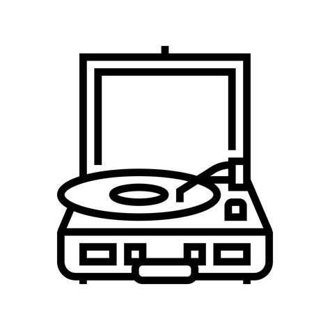 record player hipster retro line icon vector illustration 23246799 ...