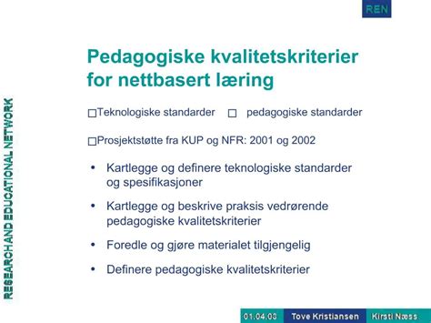 Ppt Pedagogiske Kvalitetskriterier For Nettbasert L Ring Powerpoint