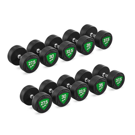 Set Of Polyurethane Dumbbells 27 5 37 5kg Increments Of 2 5 Kg 325 Kg