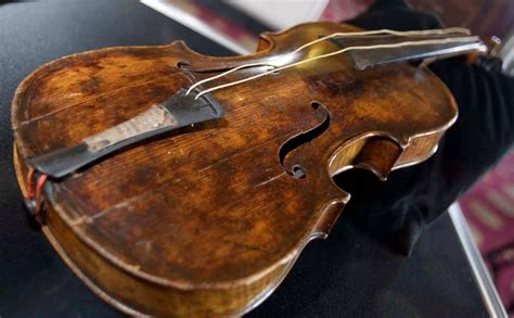 Titanic Musician Wallace Hartleys Violin On Display At Dewsbury Town