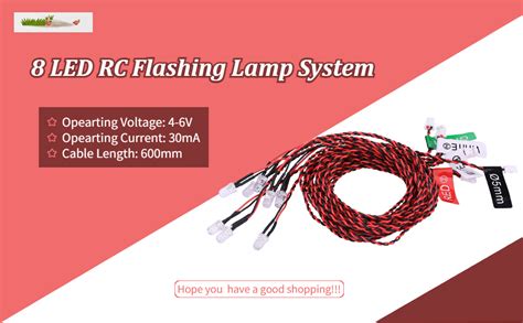 Dilwe RC Flashing Light 8 LED Lighting System Kit Simulation Flashing