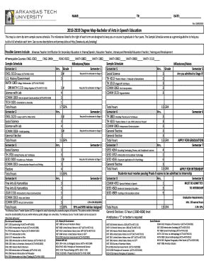 Fillable Online 2018 2019 Degree Map Bachelor Of Arts In Speech