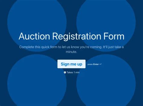 Auction Registration Form Template